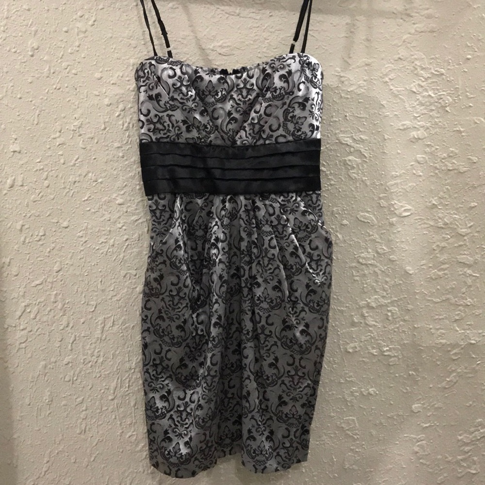 Black and Gray Cocktail Dress WITH POCKETS